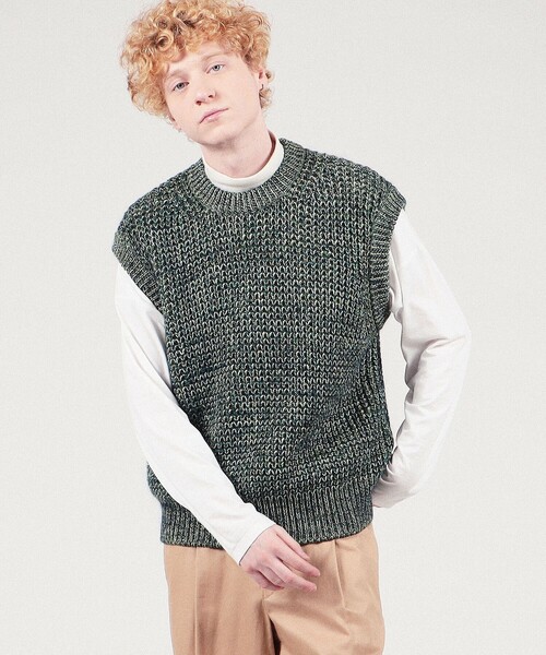 caban（キャバン）の「CABaN コットンカシミヤミックスワッフル クルー