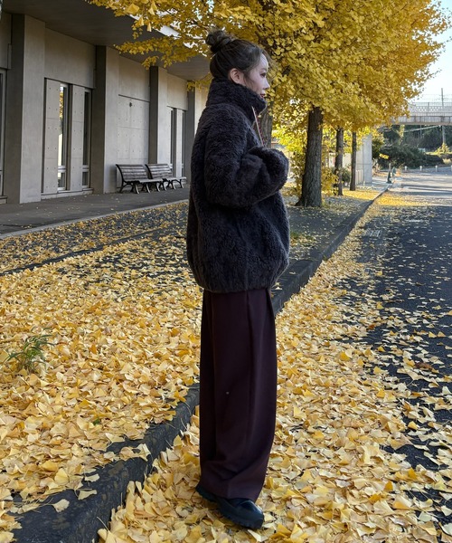 double tuck wide pants /ソリッドカラーダブルタックワイドパンツ