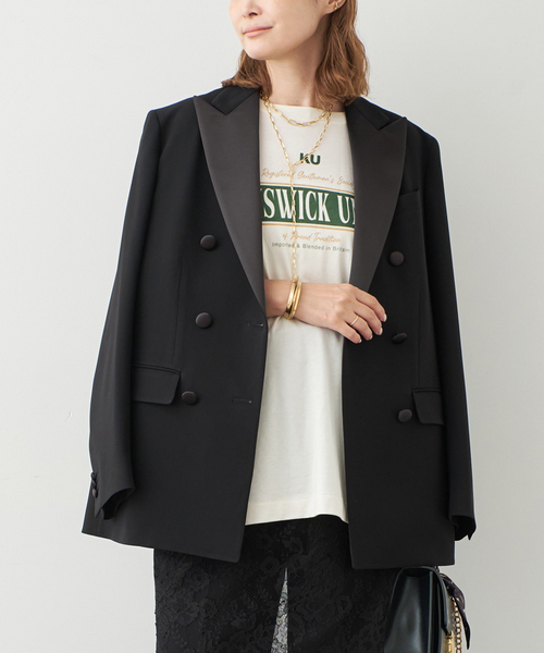 セール】トリアセジョーゼット タキシードジャケット（その他アウター