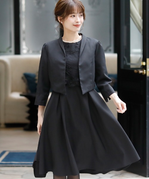 セール】刺繍&レースワンピース&ジャケットセット スカート セレモニー