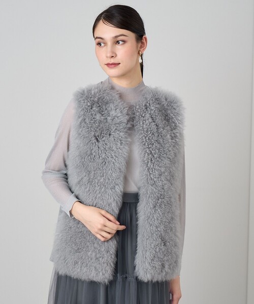 セール】カシミヤファーニットコンビジレ（ベスト）｜ANAYI（アナイ