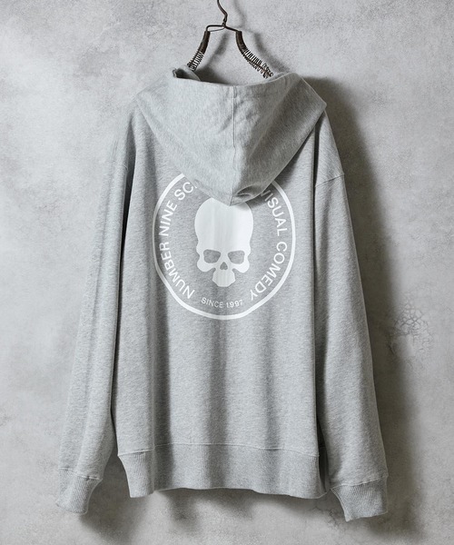 SCHOOL OF VISUAL COMEDY PRINTED FULL ZIP SWEAT HOODIE / スカル