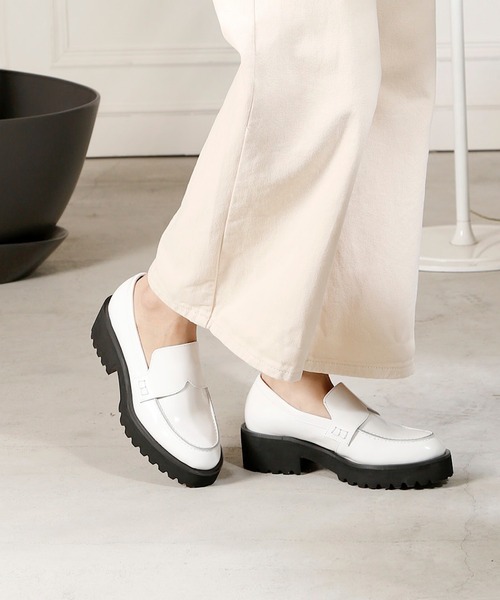 本革/厚底/5.1cm】厚底ローファー ALL BLACK│Jeffrey Campbell