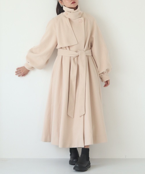 muguet（ミュゲ）の「stand collar long coat（ステンカラーコート