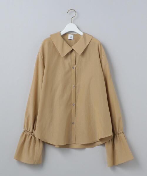 6（ロク）の「＜6(ROKU)＞COTTON SILK GATHER SLEEVE BLOUSE/ブラウス