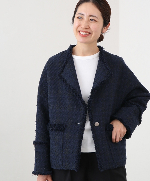 IENA（イエナ）の「＆NAVY ネイビーツイードジャケット（その他
