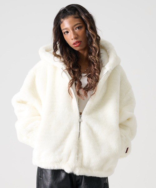 セール】FUBU フブ ブランド Faux Far Hooded Jacket / フェイクファー