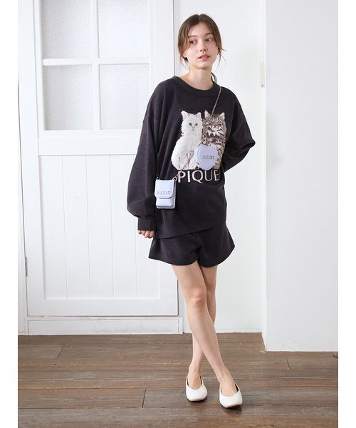 セール】ツインズキャットジャガードプルオーバー（ルームウェア