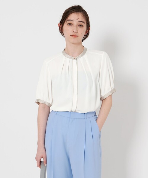 バイカラーパイピング ショートスリーブ ブラウス（シャツ/ブラウス
