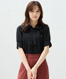 パフスリーブ ボウタイ」に該当するトップス（リボン）ファッション