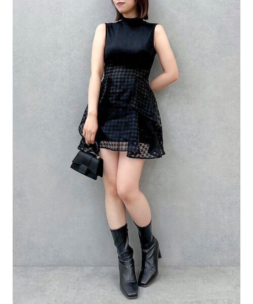 dazzlin（ダズリン）の「バックリボンシアーミニコルセットワンピース