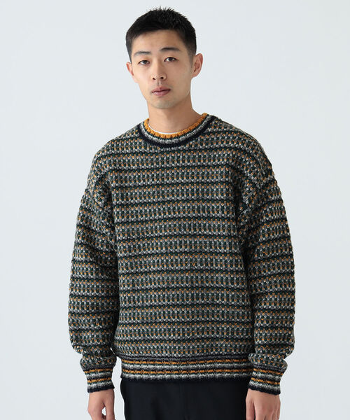 BEAMS（ビームス）の「BEAMS / マルチ ジャカード クルーネック ニット