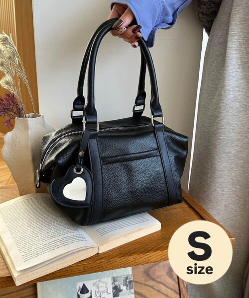 ミラーチャーム付ソフトミニボストンバッグ（ボストンバッグ