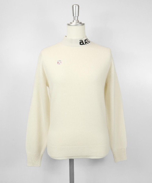 新品archivio アーチロゴホワイト ハイネックプルオーバー38 新品archivio アーチロゴホワイト ハイネックプルオーバー38