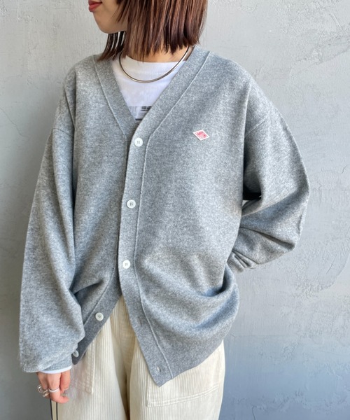 DANTON/ダントン] ワンポイントロゴ Vネックニットカーディガン