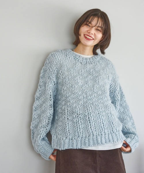 niko and（ニコアンド）の「ウールMIXチャンキーニットプルオーバー