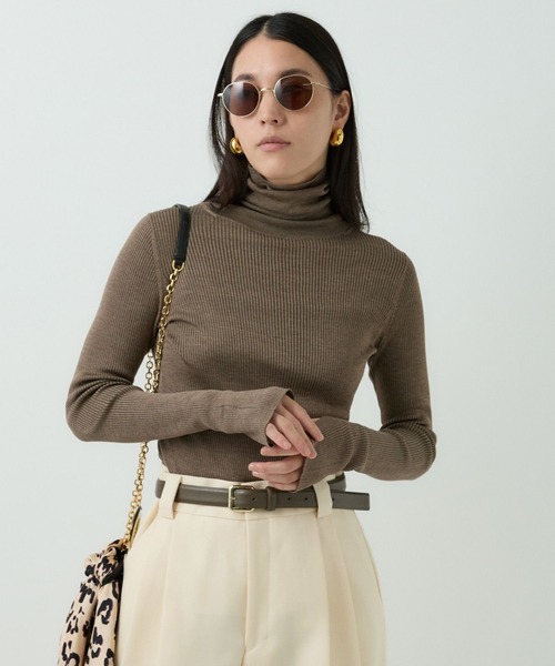 Chaos(カオス)/【新色＆追加】18Gシルクリブタートルネックニット