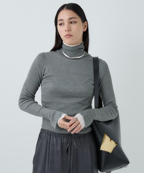 Chaos(カオス)/【新色＆追加】18Gシルクリブタートルネックニット