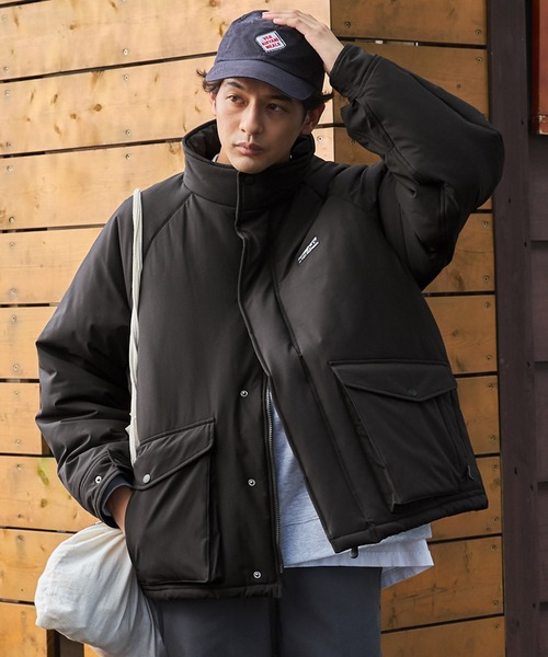 ビッグシルエット スタンドカラー パディングジャケット / 撥水・防風