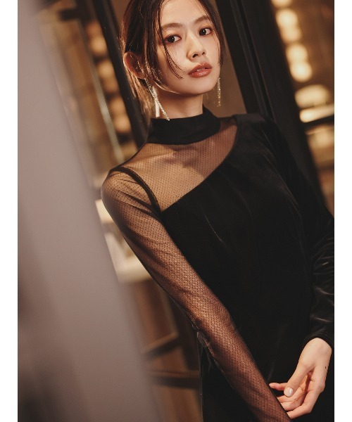 シアーコンビタイトワンピース（ワンピース）｜anuans（アニュアンス