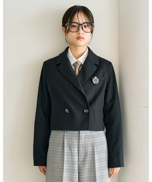 セール】【卒服・セレモニー】エンブレムつきボレロジャケット（スーツ