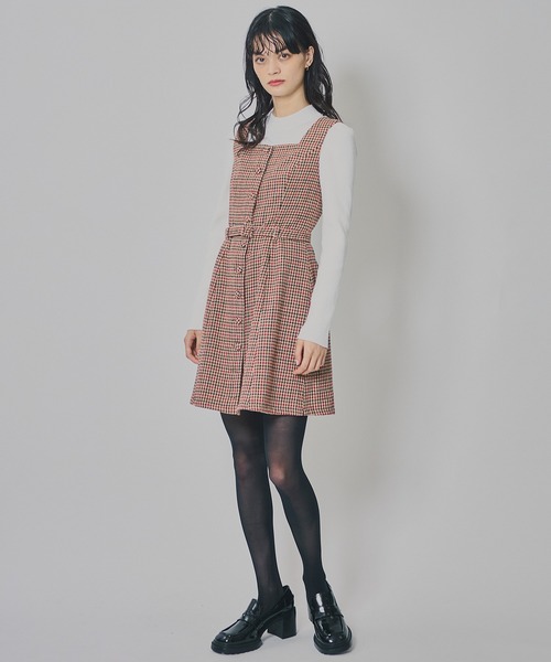 セール】ハウンドトゥースショートジャケット×ミニワンピース