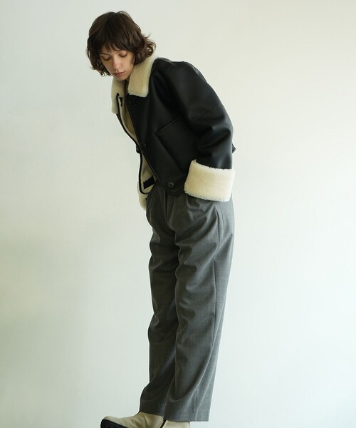 CLANE（クラネ）の「【CLANE/クラネ】VEGAN LEATHER BOA SHORT JACKET