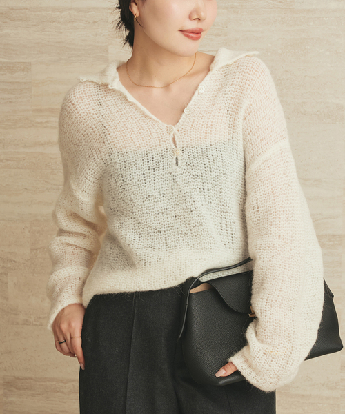 追加》ALPACA MIX BUTTON ニット 2（ニット/セーター）｜Plage