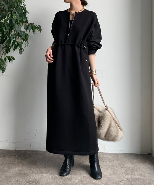 セール】袖異素材切替ダンボールワンピース（ワンピース）｜DouDou