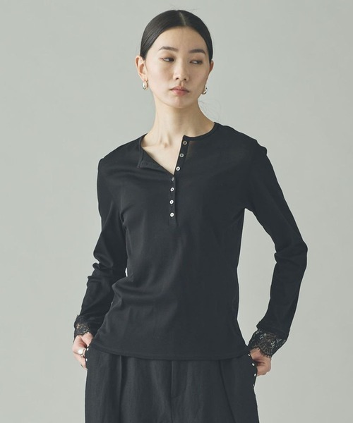 Curensology(カレンソロジー)/ヘンリーレースロングスリーブTシャツ（T