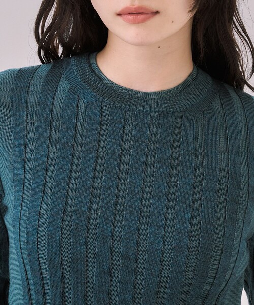 リップルレイヤーニット｜ウォッシャブル/オフィスカジュアル/細見え
