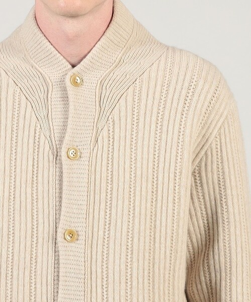 セール】ウールカシミヤシルク リブVネックカーディガン（ニット