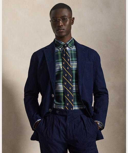 Polo ソフト モダン フィット シアサッカー ジャケット（テーラード