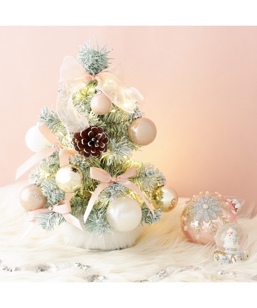 デスクトップツリー リボン ライトピンク（インテリア雑貨