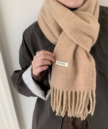 ベージュ ウール100%マフラー フリンジ付き - メルカリ Stussy ウール