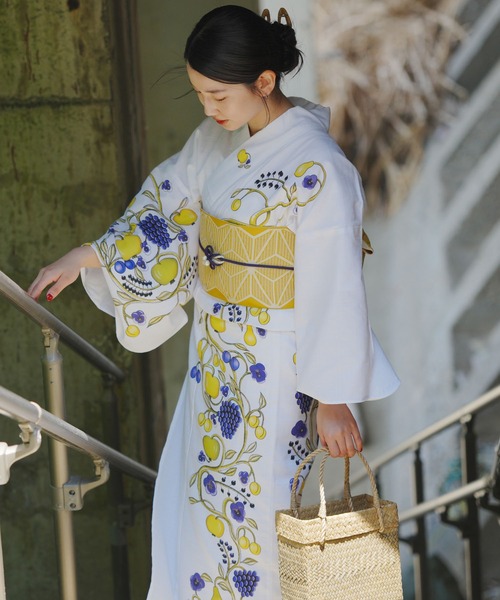 utatane×kuovi（クオヴィ）】絵羽浴衣3点セット 北欧デザイン（浴衣