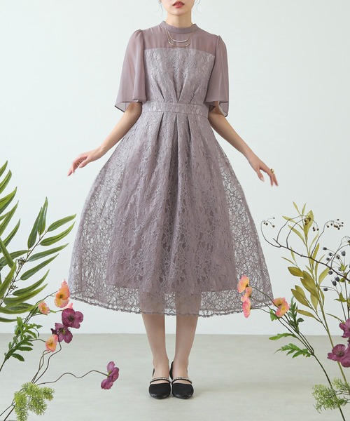 クラシカル レース ワンピース パーティー ドレス 結婚式 お呼ばれ