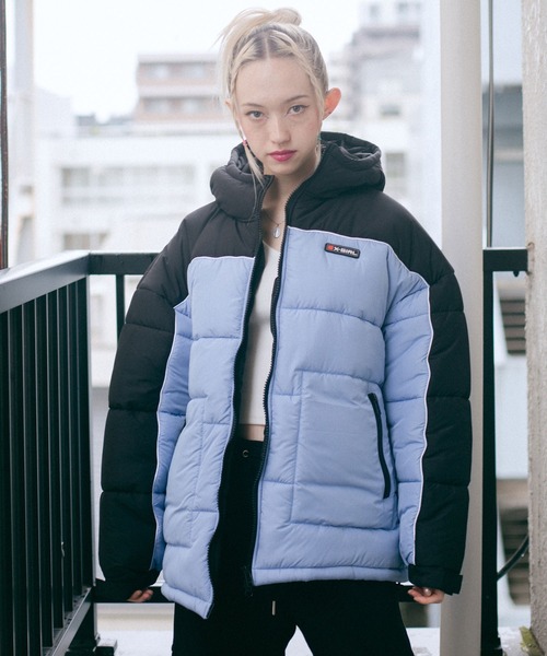 X-girl（エックスガール）の「BICOLOR PUFFER JACKET（その他アウター