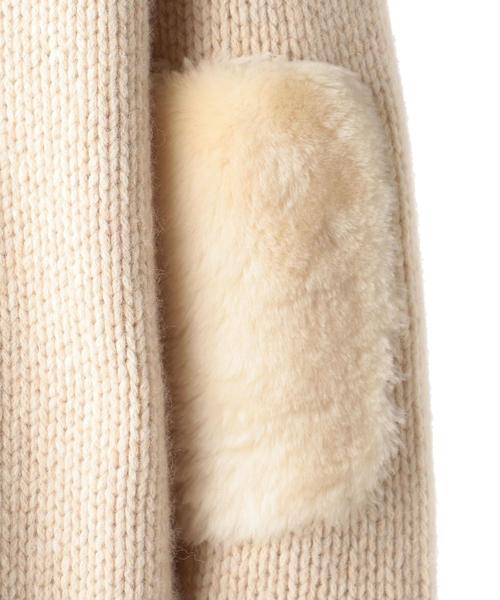 Drawer（ドゥロワー）の「Drawer ムートンパッチロングカーディガン