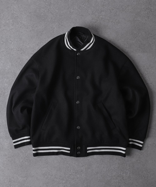ZIP FIVE】 オーバーサイズ ウールライク スタジャン（スタジャン