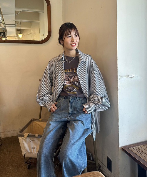 CORNERS（コーナーズ）の「オーバーサイズストライプシャツ（シャツ