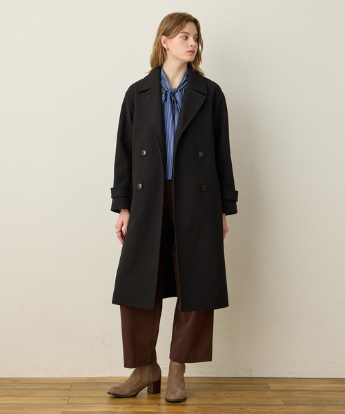 セール】ダブルチェスターロングコート（その他アウター）｜LE SOUK