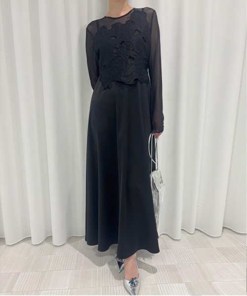 Ameri（アメリ）の「UPPER EMBROIDERY FLARE DRESS（ドレス）」 - WEAR