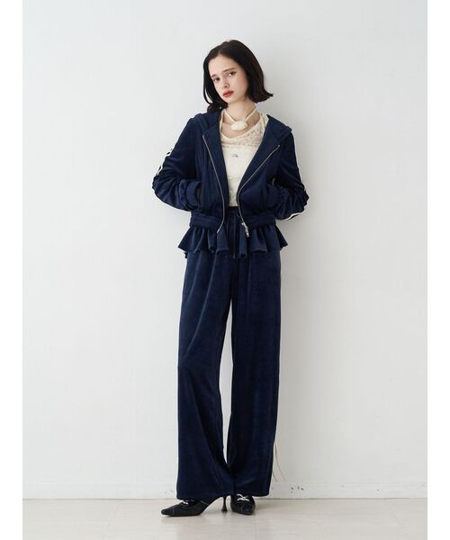 セール】ベロアコンパクトラインZIPフーディ【セットアップ対応】冬服