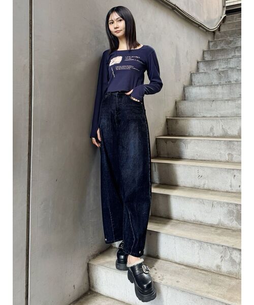 セール】フロッキーバレルレッグデニム【セット販売対象】（デニム