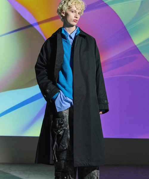 UNISEX》120/2/2 Suvin Cotton Gabardine Prime-Over Balmacaan Coat