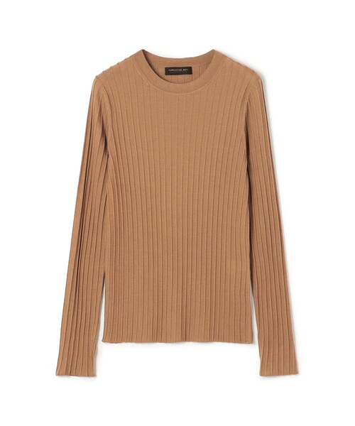 カシミヤシルクリブ クルーネックプルオーバー（ニット/セーター