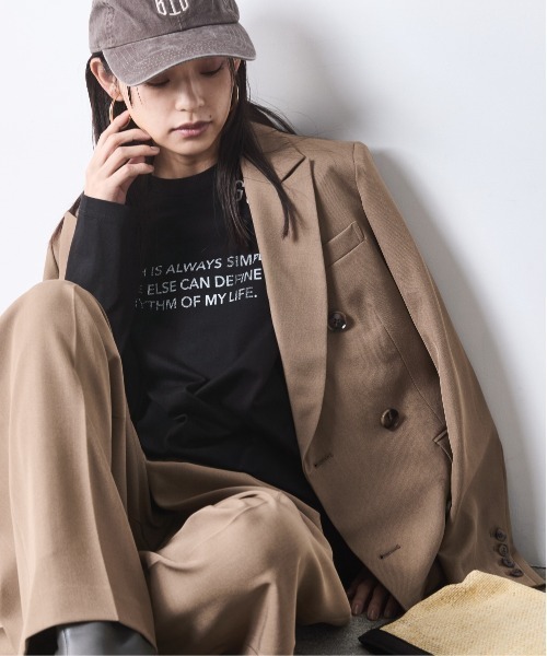 セットアップ対応】ダブルテーラードジャケット＜大きいサイズ有