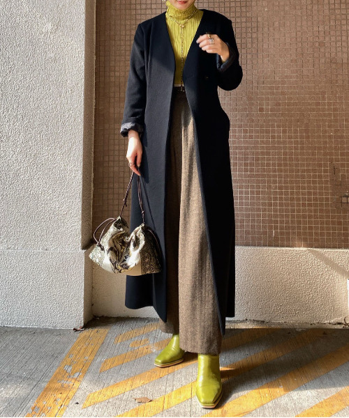 Ameri（アメリ）の「WAIST SHAPE NO COLLAR COAT（ノーカラーコート