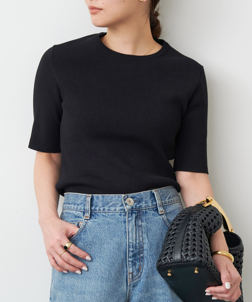 DINER B RIB クルーネックプルオーバー（ニット/セーター）｜Deuxieme